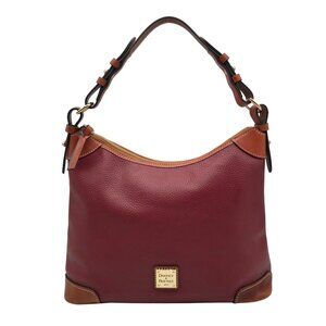 Dooney & Bourke Red Pebbled Grain Leather Hobo Bag